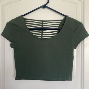 Charlotte Russe Army Green Crop Top